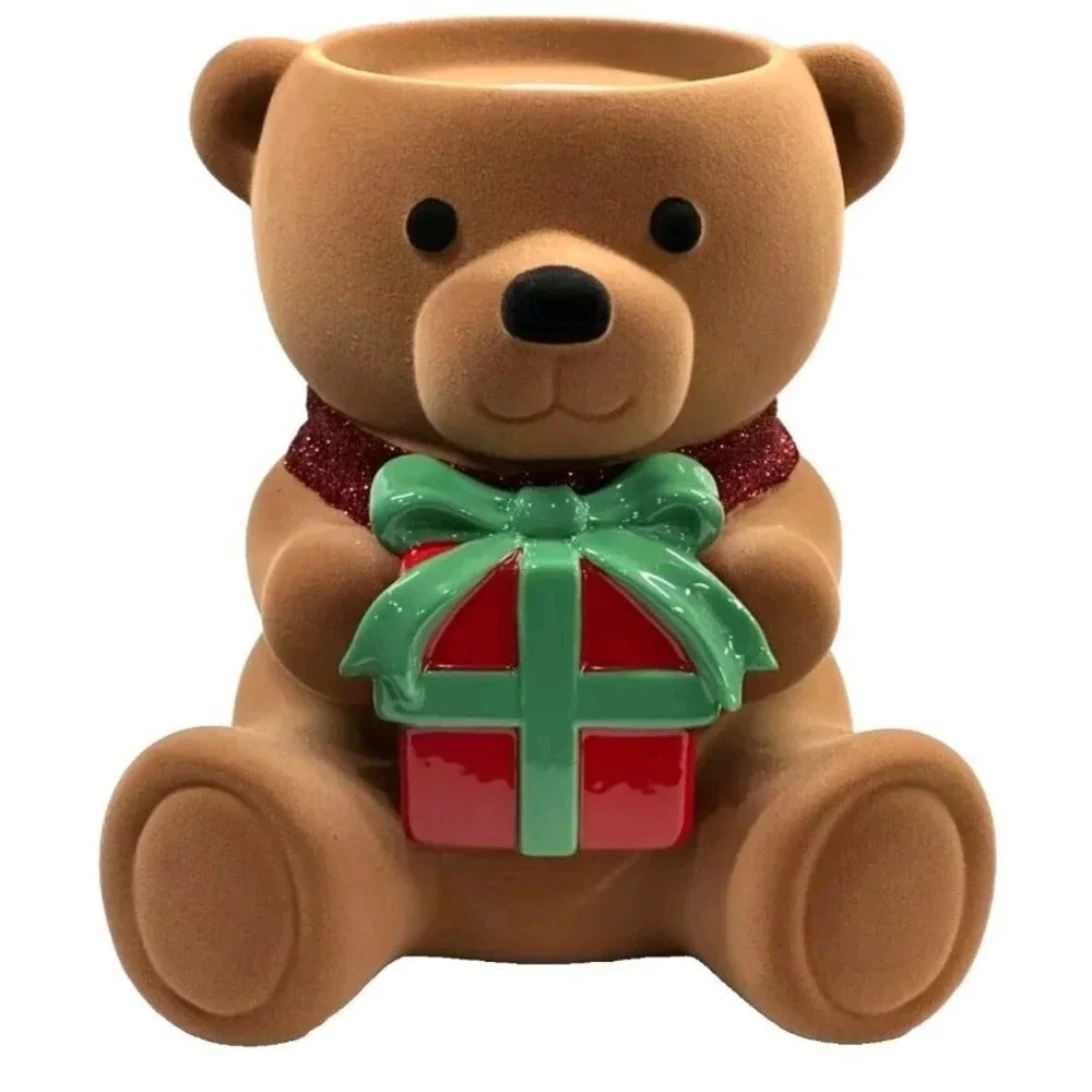 NEW! Bear with Present ORIGINAL BOX 3-Wick Candle‎ Pedestal Bath & Body Works